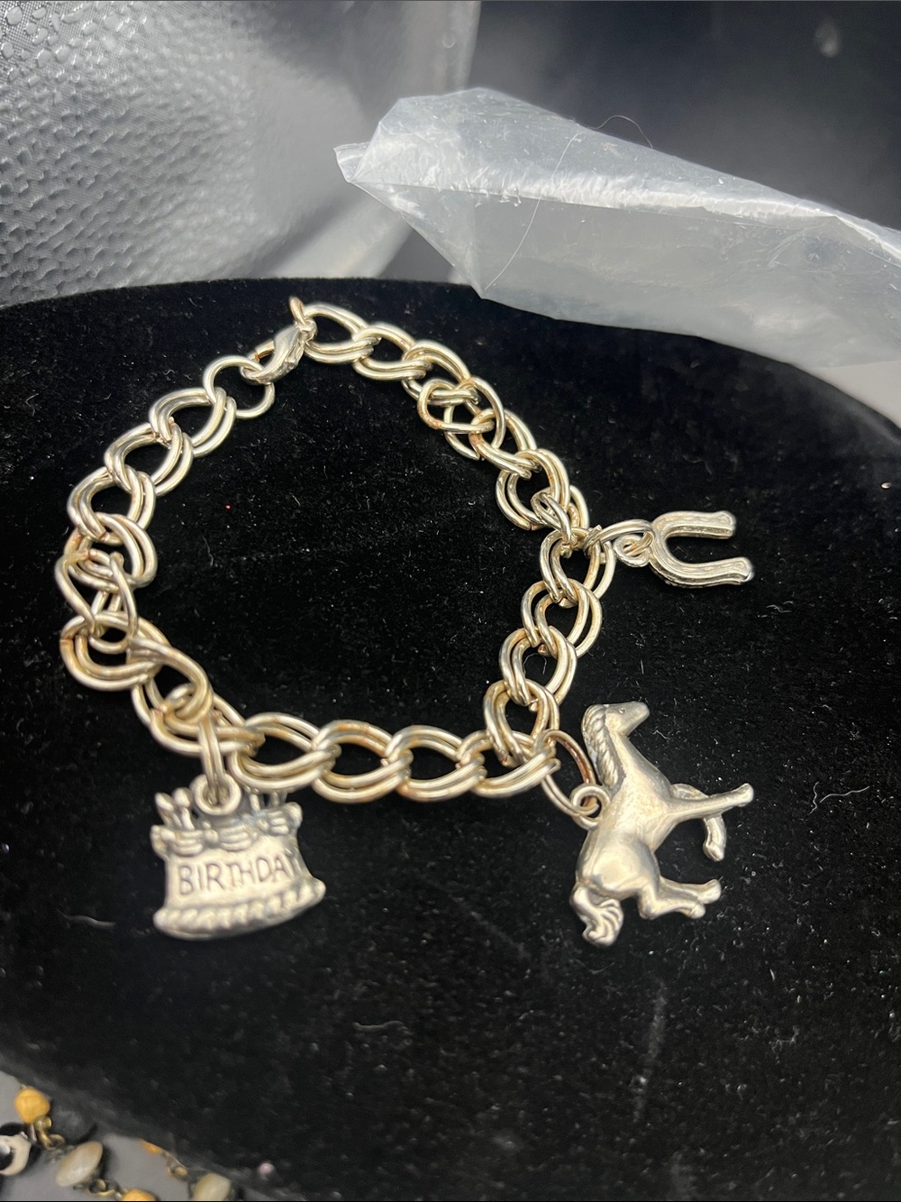 Silver-Tone Birthday Charm Bracelet with Horse & Horseshoe Charms